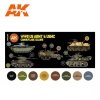AK Interactive AK11668 3G WWII US ARMY AND USMC CAMOUFLAGE COLORS 8x17 ml